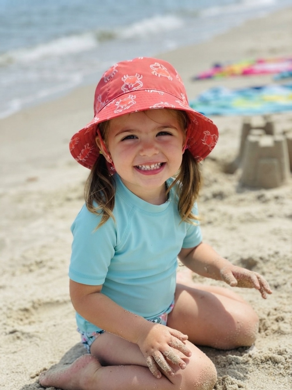 Cat & Jack Coral Red Crab Sun Hat